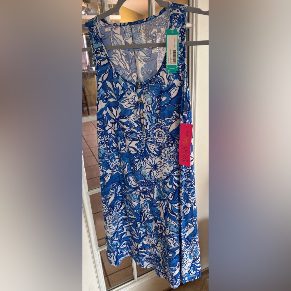 LILY PULITZER NWT Lela Henley Tank Dress Blue Size Small